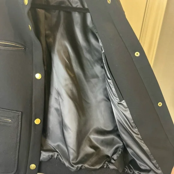 🖤”& Other Stories” Black Jacket with Gold Button Accents & Zippered Pockets Sz 6 - Picture 8 of 13